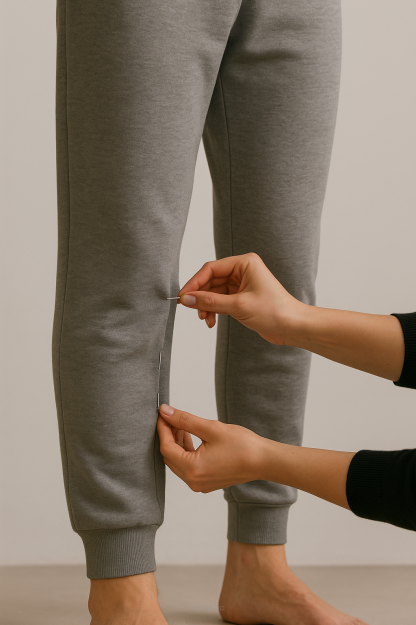 Zwężenie nogawek spodni od kroku w dół