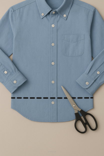 Skrócenie dołu koszuli