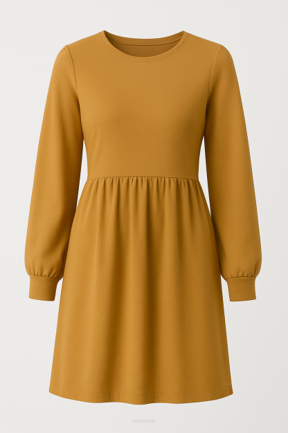 Skrócenie rękawów w sukience (rękaw wykończony mankietem, gumką lub ściągaczem)