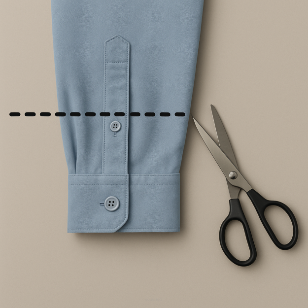 Skrócenie rękawów koszuli z oryginalnym mankietem