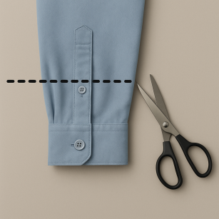 Skrócenie rękawów koszuli z oryginalnym mankietem