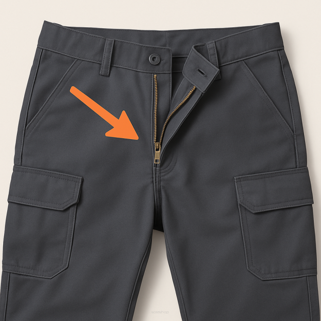 Wymiana zamka w spodniach roboczych (cena z zamkiem)