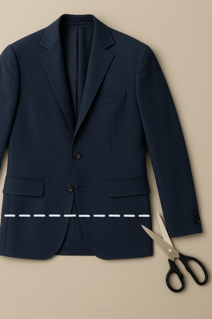 Skrócenie dołu marynarki lub żakietu