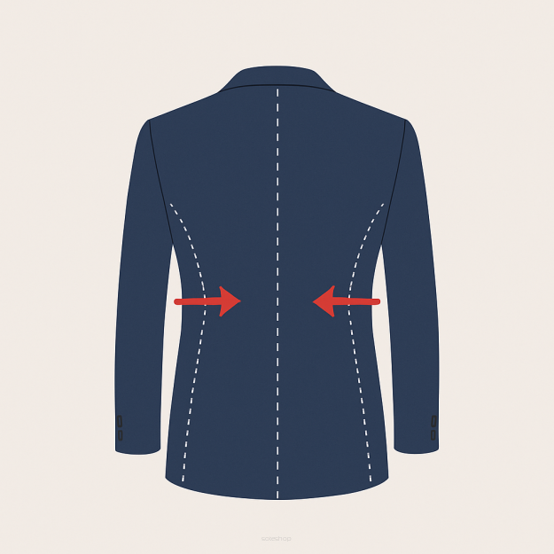 Zwężenie marynarki szwem środkowym tylnim