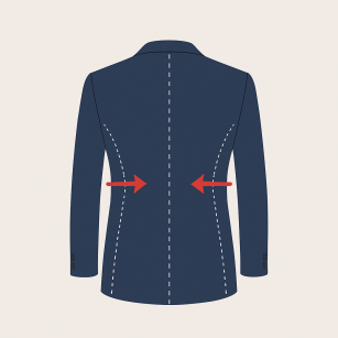 Zwężenie marynarki szwem środkowym tylnim