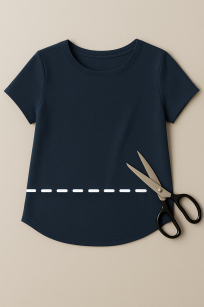 Skrócenie dołu bluzki bez rozporka