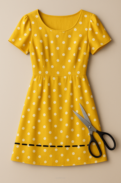 Skrócenie sukienki (mereżka)