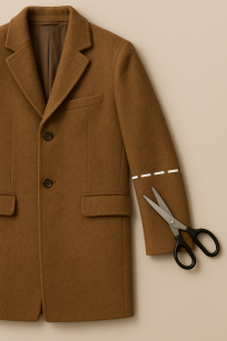 Skracanie rękawów płaszcza