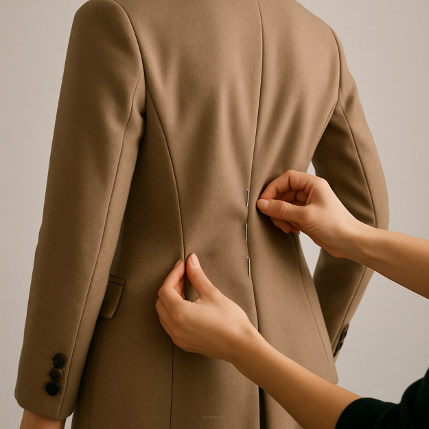 Zwężenie boków kurtki lub płaszcza