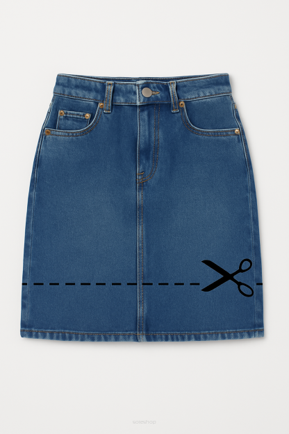 Skrócenie spódnicy jeansowej (podwinięcie maszynowo)