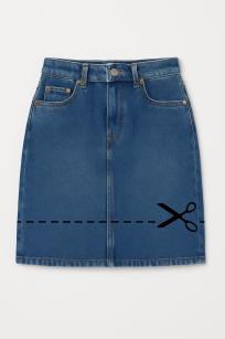 Skrócenie spódnicy jeansowej (podwinięcie maszynowo)