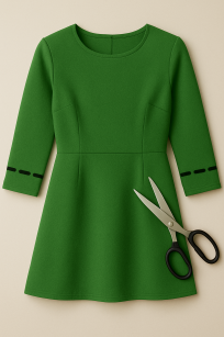 Skrócenie rękawów w sukience